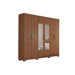 Guarda Roupa 6 Portas E 3 Gavetas C- Espelho Clara Avelã - Panan