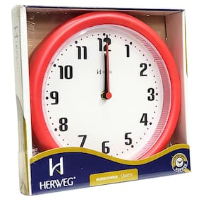 Relógio de Parede Herweg Quartz Redondo Vermelho Pantone 711 6102 - 269