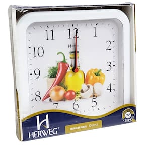 Relógio de Parede Quartz Analógico Legumes Branco 660001 - 021