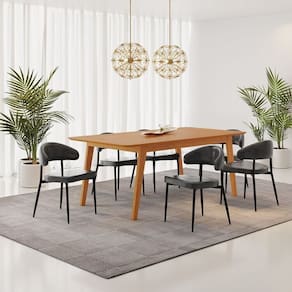 Conjunto Sala de Jantar Mesa Elegance com 6 Cadeiras Bless Marrom/Preto