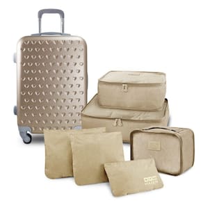 Kit Mala De Bordo E Organizadores De Malas 6 Pçs Love Dourado
