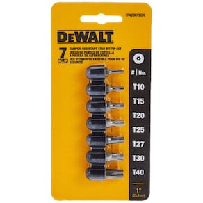 Conjunto Torx de segurança DeWalt DW2067SCR de 7 peças