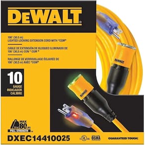 Cabo de extensão DEWALT 25 pés/7,6 m 10/3 SJTW Heavy Duty Outdoor