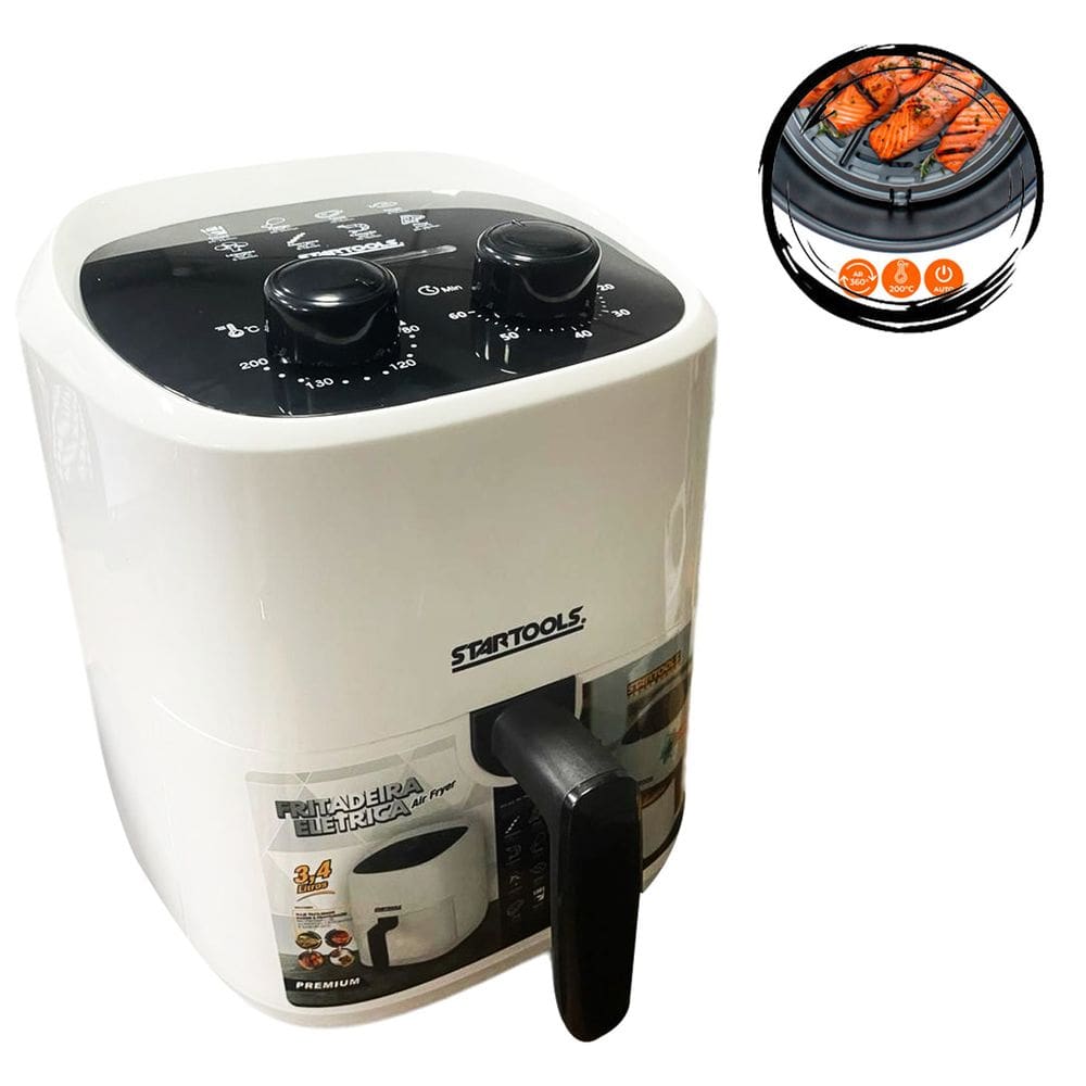 Fritadeira Air Fryer Premium 3,4L Branco 127v 1200W