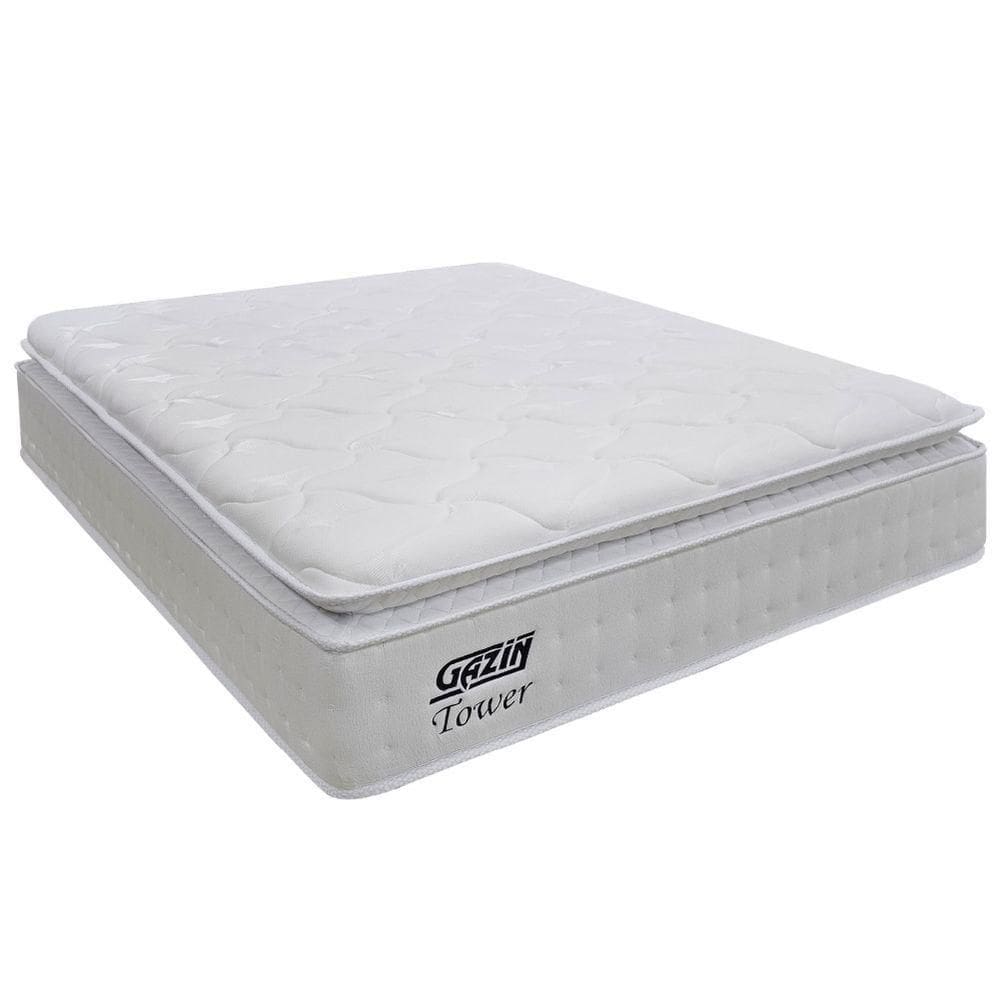 Colchão Casal Queen Molas Ensacadas Gazin Com Pillow Tower New 158x198x35cm Branco Branco