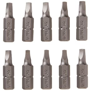 Conjunto de pontas de bits DEWALT DW2202B10 #2 Square Recess de 1 polegada (pacote com 10)
