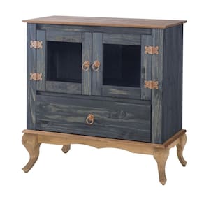 Balcão Buffet com 2 Portas 1 Gavetas Pés Luis XV D120 - Azul Rustic