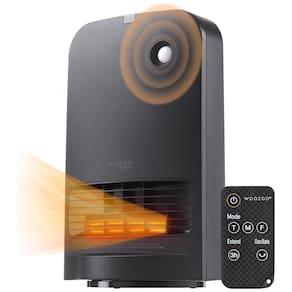 Aquecedor Elétrico Portátil de Cerâmica com Termômetro Embutido e Silencioso, 1500W 110V, IRIS USA, Preto