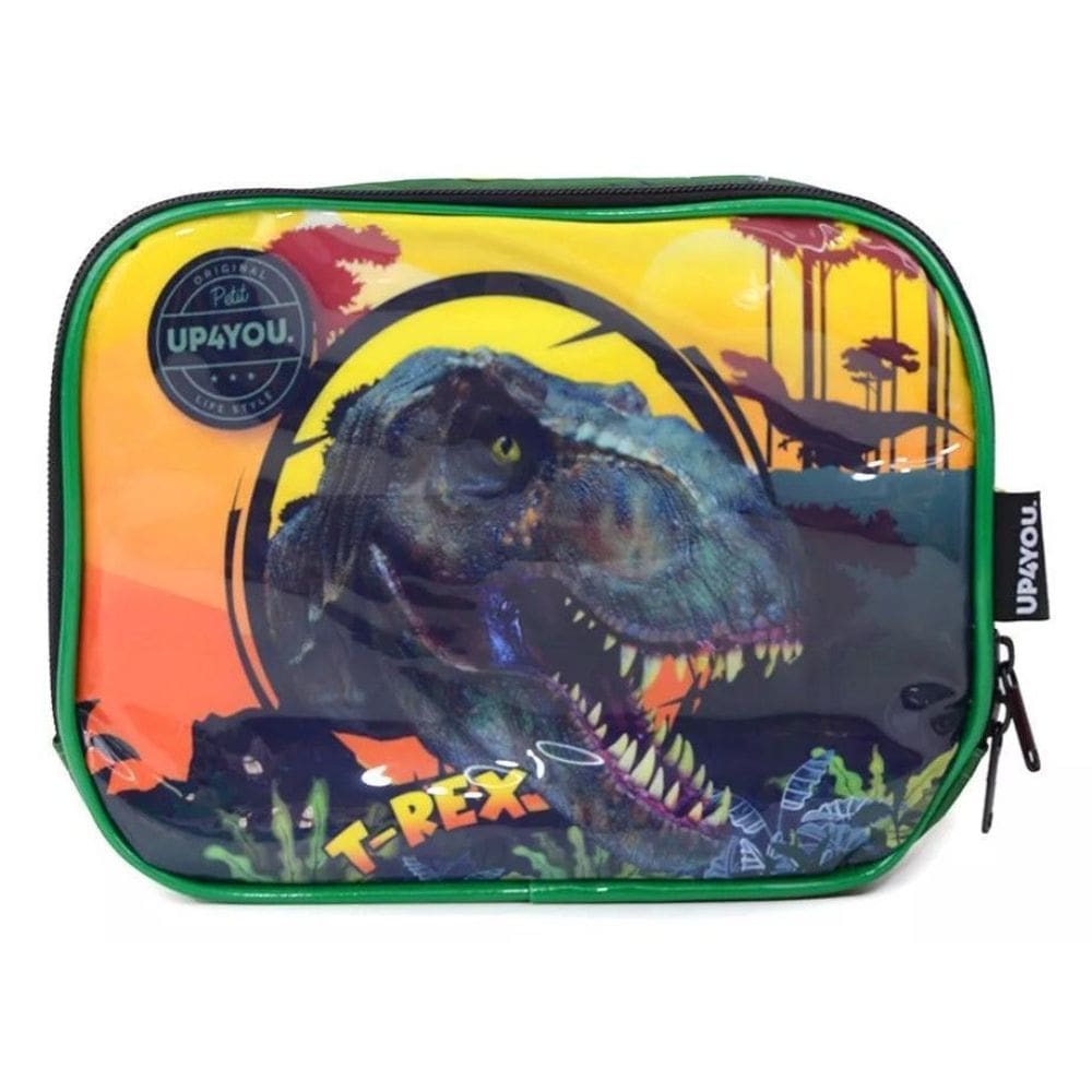 Lancheira Térmica Escolar Luxcel Up4you T-rex Verde - La3934