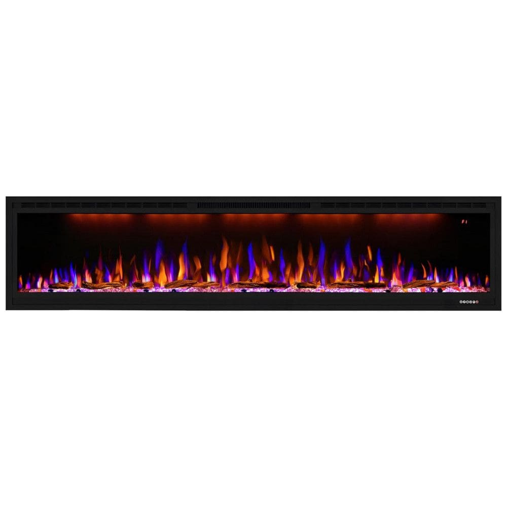 Lareira Elétrica de Embutir A45x194L com Controle Remoto e Chamas Multicolorida, 110V, Dreamflame, Preta