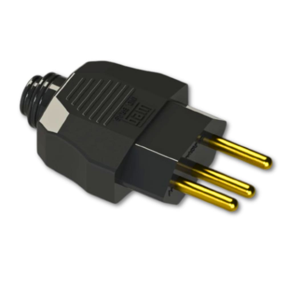 Plugue Macho 2P+T 20A 250Vca Preto