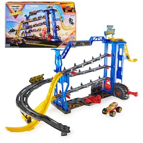 Playset Monster Jam Garage com caminhão Grave Digger exclusivo
