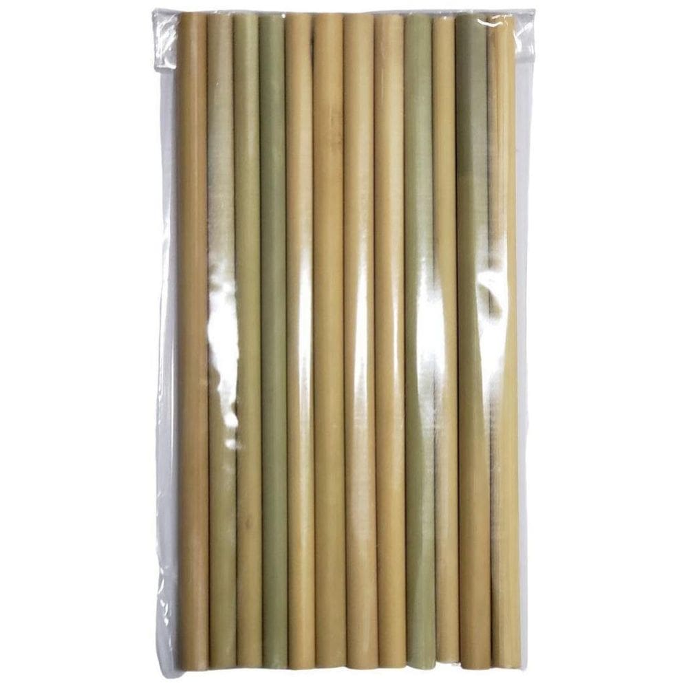 Canudo De Bambu Pacote 12Un - 20Cm