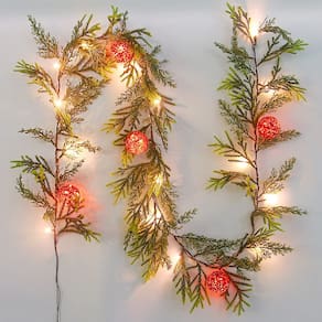Guirlanda de Natal CCINEE de 1,8 m com luzes e 20 LED operada por bateria