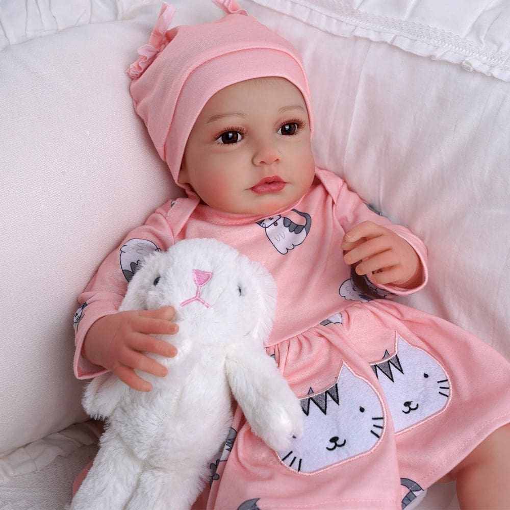 Boneca Reborn BABESIDE Awake, corpo macio de 50 cm com acesso.