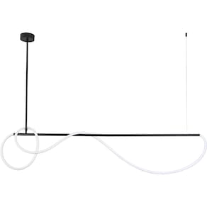 Pendente Signature Linear Moderno Preto Cordão De Led 3000K