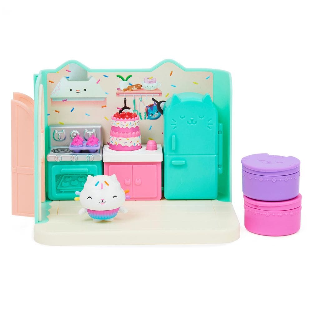 Casa de Boneca Gabby`s Dollhouse Bakey com Cozinha Cakey com Bonecos +3 anos