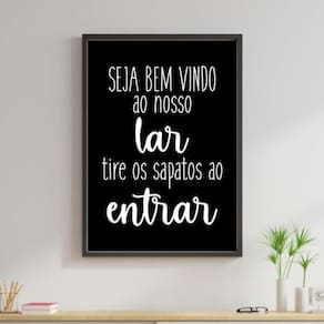 Quadro Decorativo Bem Vindo E Tire Os Sapatos 45x34cm