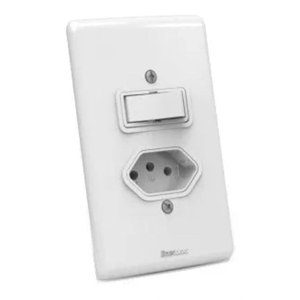 Interruptor 1 Tecla + Tomada 10A Enerbras - Simples