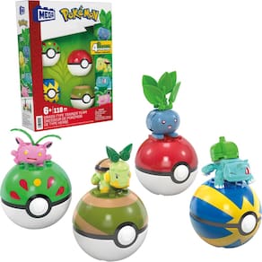 Conjunto de brinquedos de construção Mega Pokémon Grass-Type Trainer Team 118 unidades
