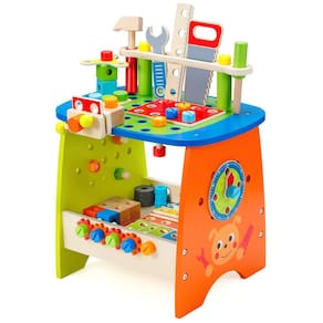 Conjunto de ferramentas Toy Workbench Ohuhu Kids, 89 unidades de madeira com acessórios