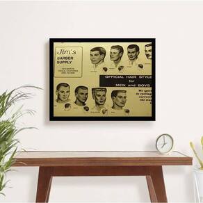 Quadro Decorativo Vintage Official Hair Men`S Style