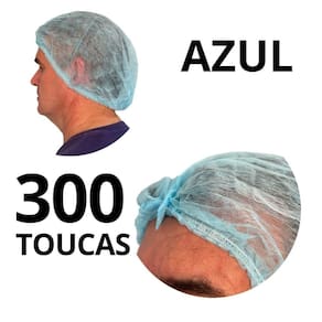 300 Touca Descartavel Sanfonada Azul Em Tnt Marca Aradesc