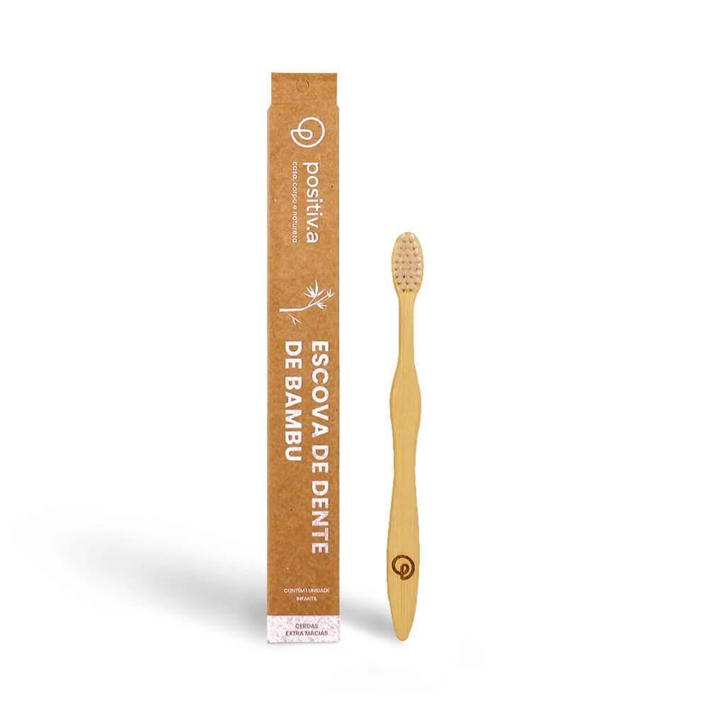 Escova Dental Bambu Infantil Branca