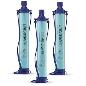 Filtro de água LifeStraw Personal para caminhadas, acampamento, pacote com 3
