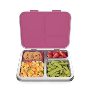 Lancheira Bentgo Kids em aço inoxidável com 3 compartimentos Fuschia