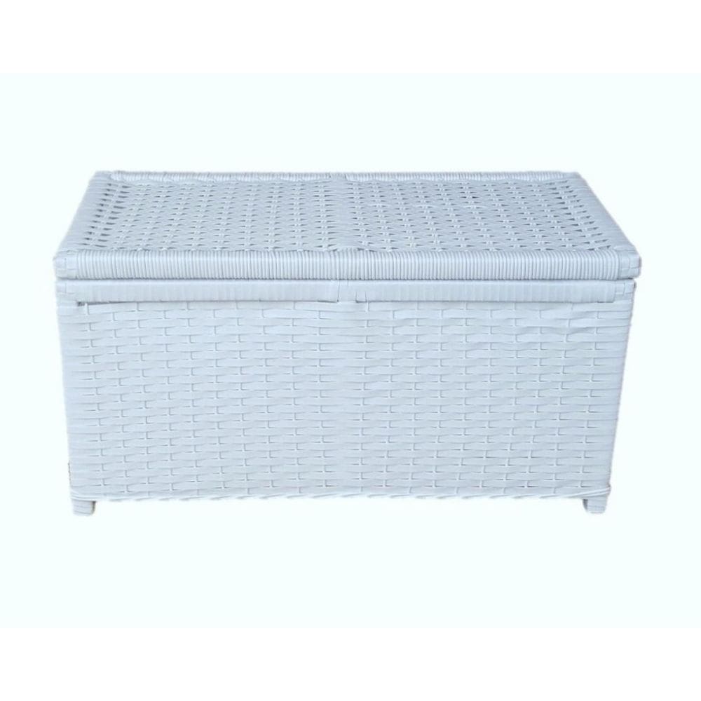 Baú Cesto Caixa Organizadora Fibra Sintética 68x40x40 Branco