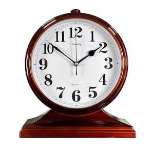 Relógio de mesa Beesealy Retro Mantel 10 polegadas marrom