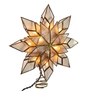 Topper de árvore Kurt Adler Capiz Star 21,6 cm com 10 luzes