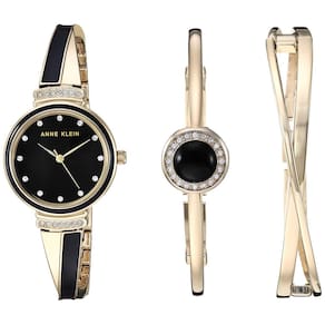 Conjunto de relógios Anne Klein feminino premium com detalhes em cristal