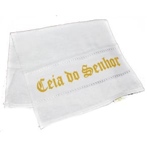 Toalha De Mão Santa Ceia Do Senhor 30 X 50 Cm Vermelha