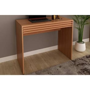 Mesa Computador Escrivaninha c/ 1 Gaveta Ripada ME4173 Amêndoa - Tecno Mobili