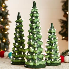 Conjunto de árvores de Natal Best Choice Products Ceramic com LED
