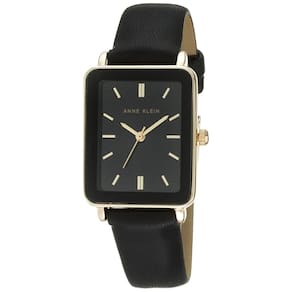Relógio feminino Anne Klein AK/3702, pulseira preta, tom dourado