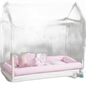 Kit Montessoriano Para Cama De Solteiro 4 Rolos Rosa