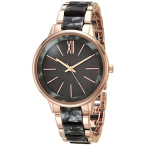 Relógio: pulseira feminina de resina Anne Klein, cinza, madrepérola