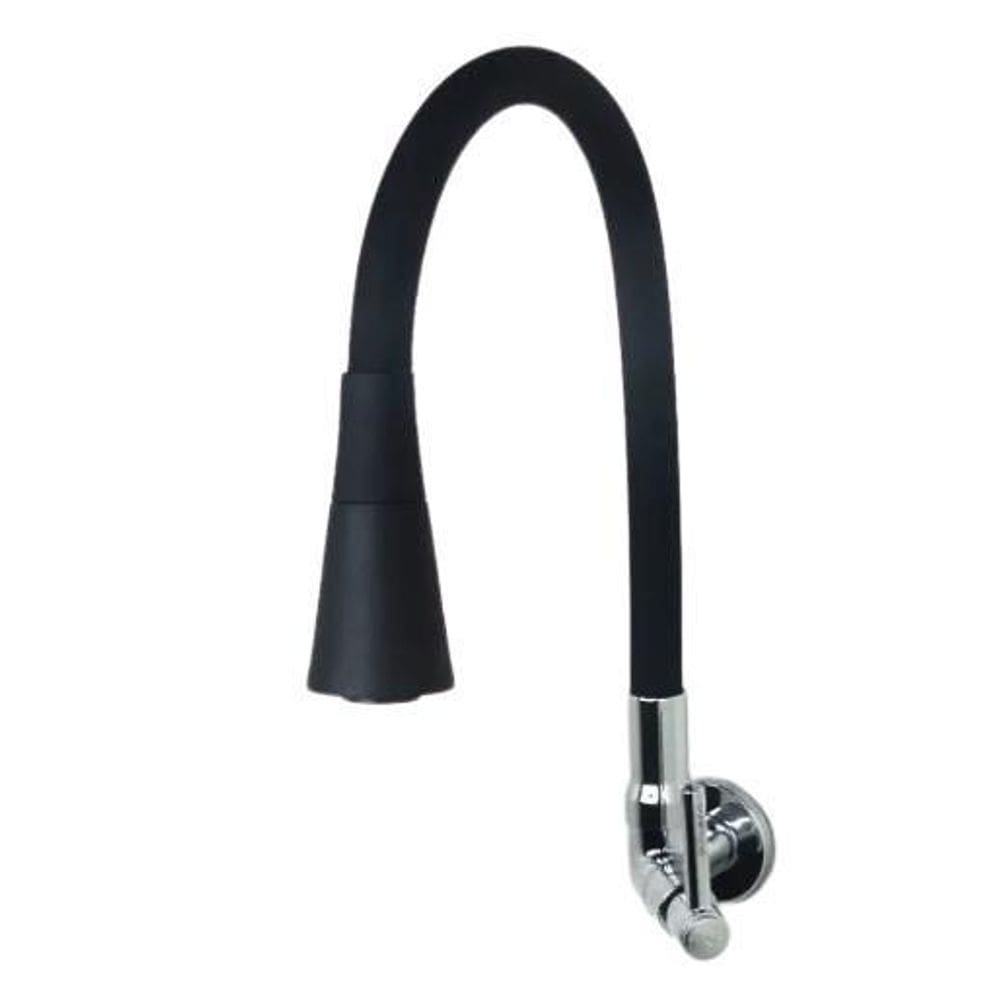 Torneira Gourmet Preta Parede Flexível 1/2