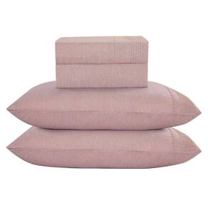Jogo Cama Lençol Alba King Detalhes Plissados Percal 300 Fios 4 Peças - Roxo Malva