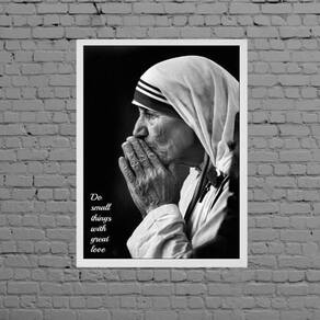 Quadro Frase Madre Teresa De Calcutá 33X24Cm Moldura Branca