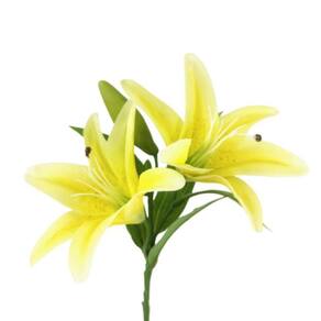 Lirio Amarelo Planta Artificial 42X20X26Cm Toque Real