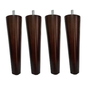 Kit 4 Pé Palito 10Cm Sofá Mesa Imbuia Marrom Escuro