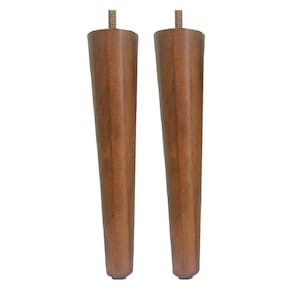 Kit 2 Pé Palito 25Cm Sofá Mesa Marrom Claro