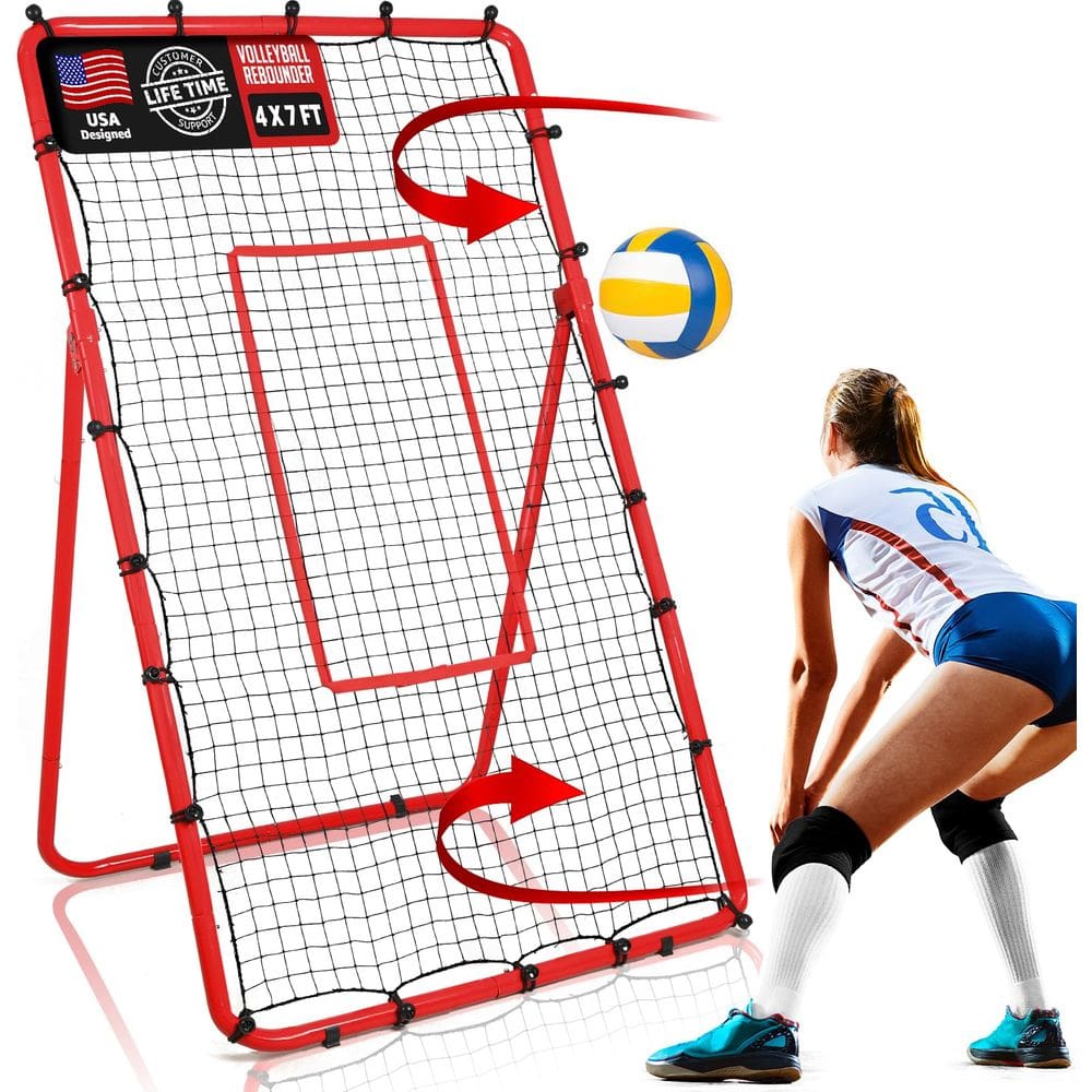 Rebote de voleibol ZEALFEEL 4x7 FT com estrutura e rede de aço