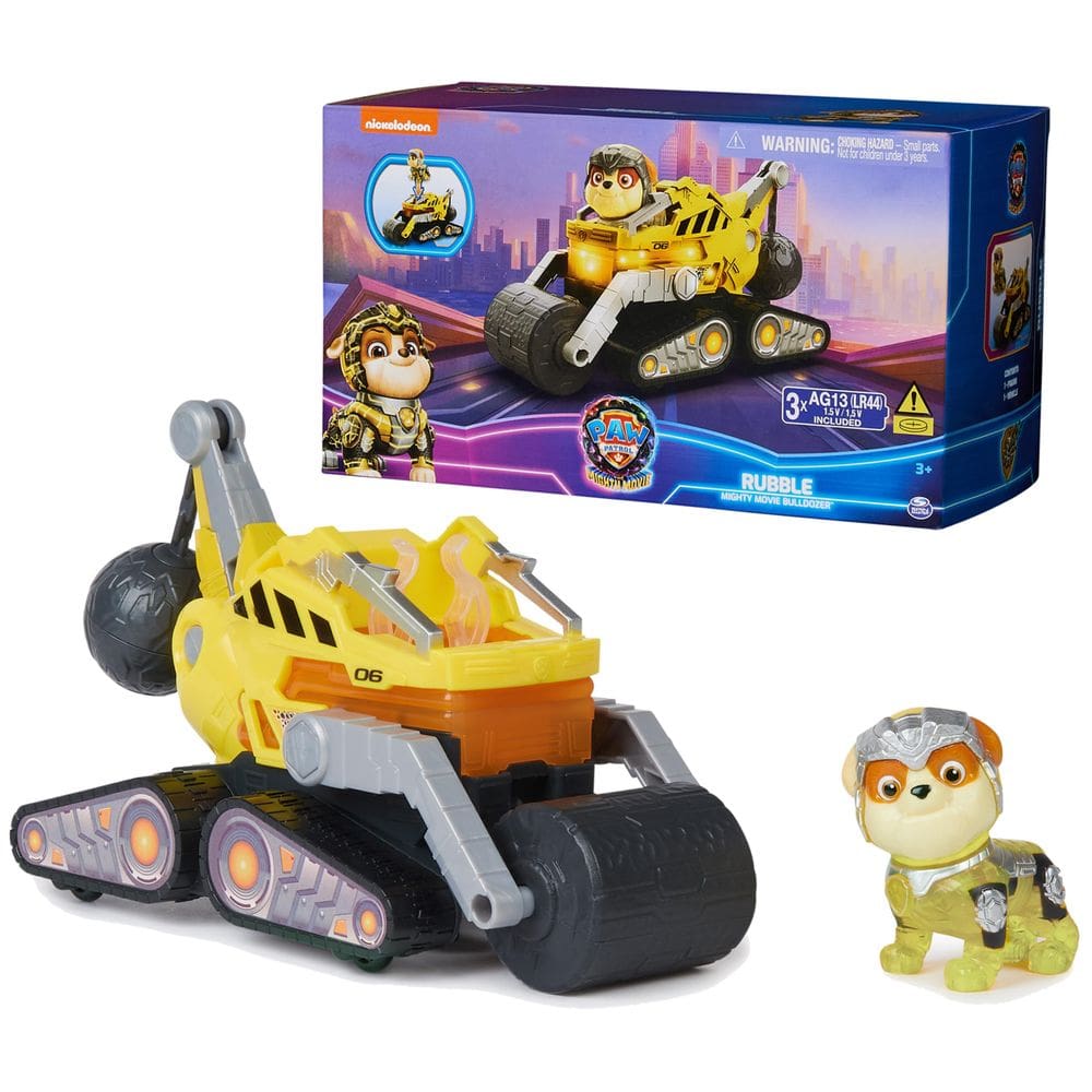Caminhão de brinquedo de construção Paw Patrol Rubble Mighty Pups 3+