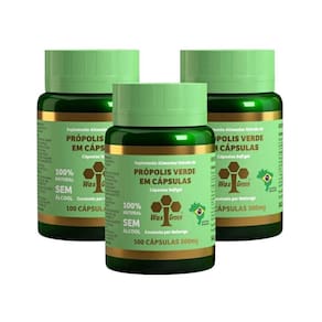 Kit 3 Própolis Verde 80% Wax Green 100 Cápsulas 300Mg