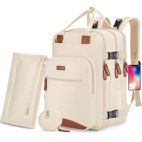 Mochila para fraldas BAGPARKK multifuncional à prova d`água bege